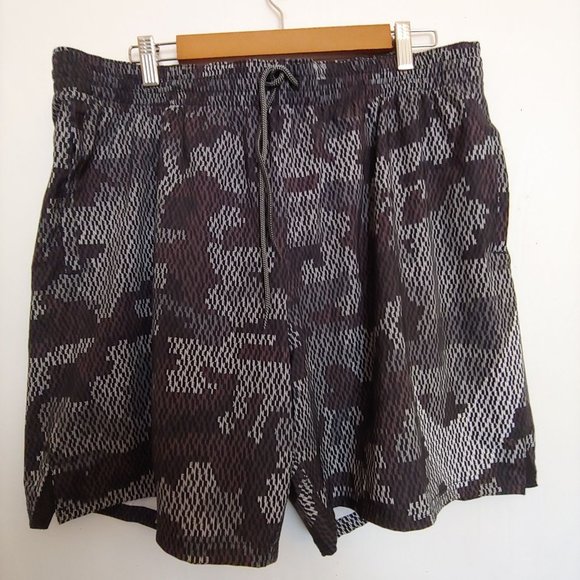 Nike Other - Nike Mens Black/Grey/Brown Lined Logo Swim Trunk Shorts XXL